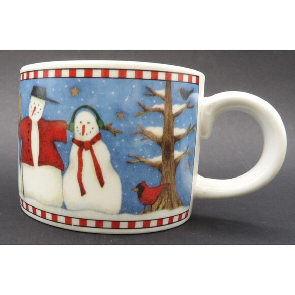 Sakura Debbie Mumm Snowman Stoneware Coffee Cup Dishwasher & Microwave Safe - Picture 2 of 5